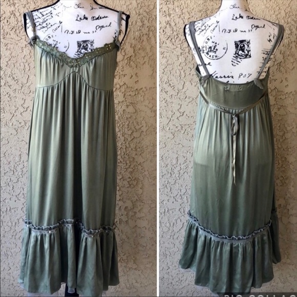 Free People Dresses & Skirts - CCO Final Price FP OliveGreen 100% Silk Dress sz 8